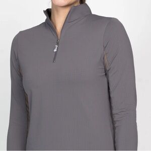 EIS Cool Sun Shirt Long Sleeve 1/4 Zip Gray Equestrian‎ Shirt Size XL